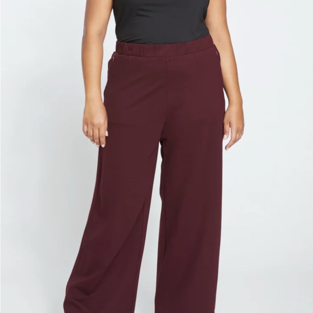 Universal Standard Black Cherry Wide Leg Pants